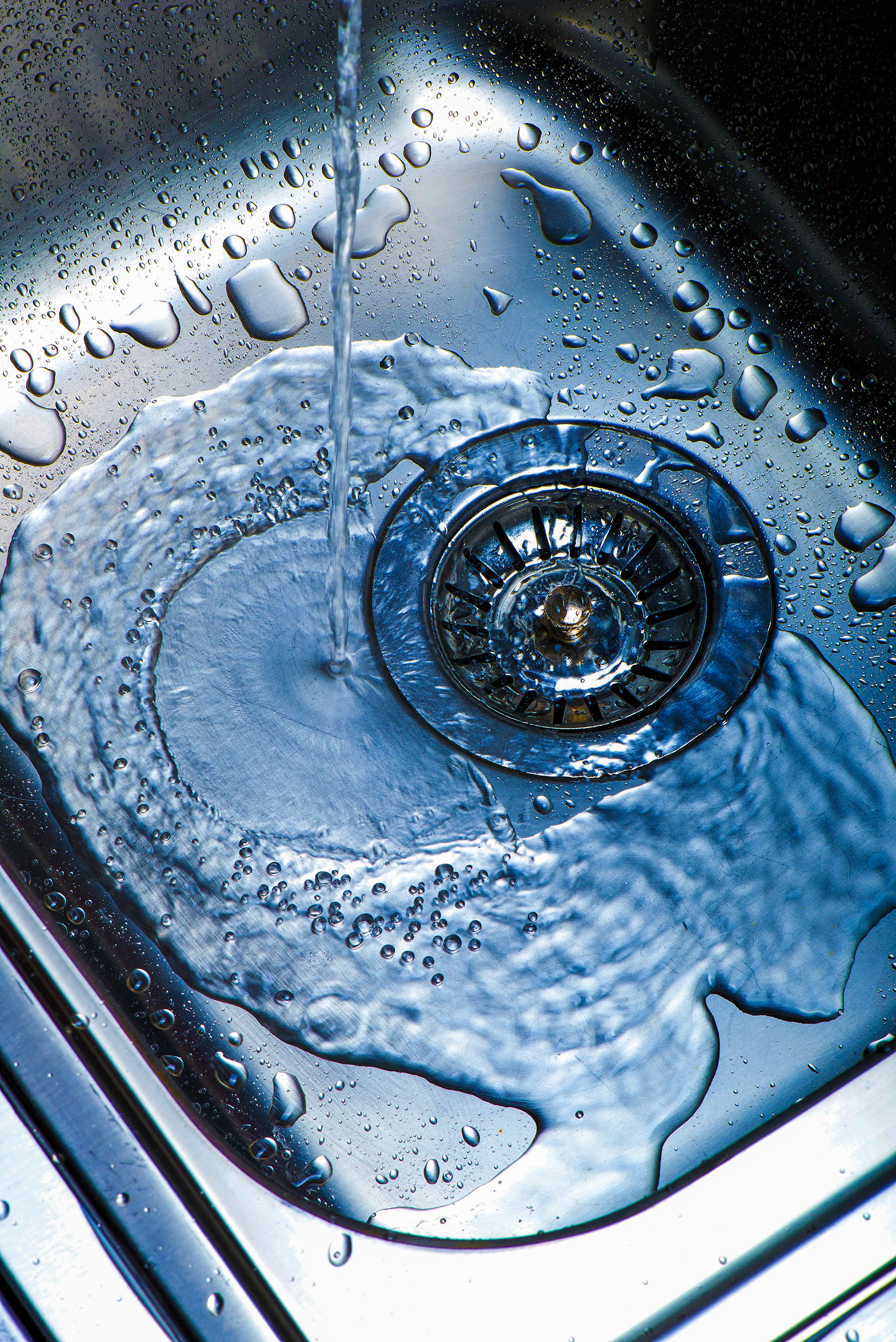 Water going down waste drain